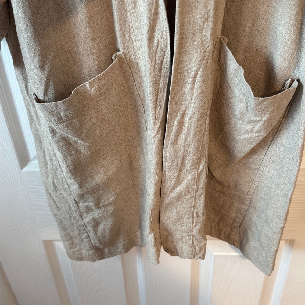 Linen Kimono Robe Jacket Cover-up - Picture 3 of 4